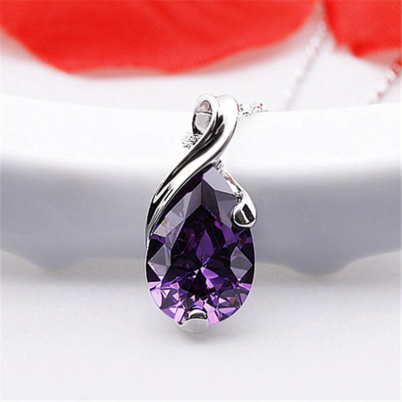 Бусы Jinjiahua Creative Brazil Purpher Crystal Water Drop Angel Tears Pendant Sub -Taobao популярен фиолетовый бриллиантовый кулон