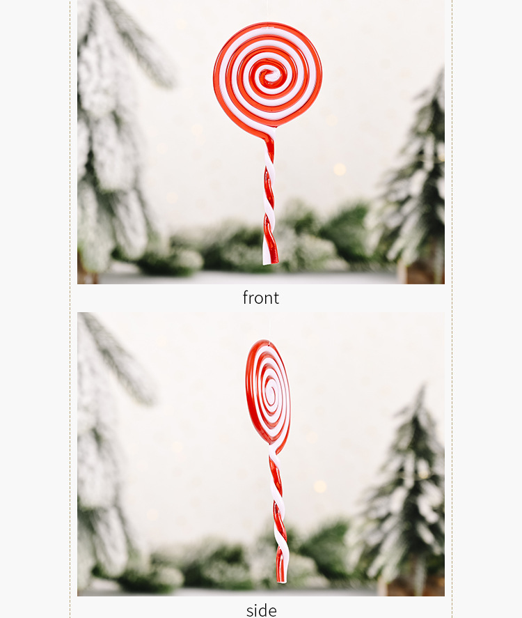 Kreative Rote Und Weiße Süßigkeitenanhängerplastiklutscher-hängende Stücksimulationsbonbons Der Neuen Weihnachtsdekoration display picture 3