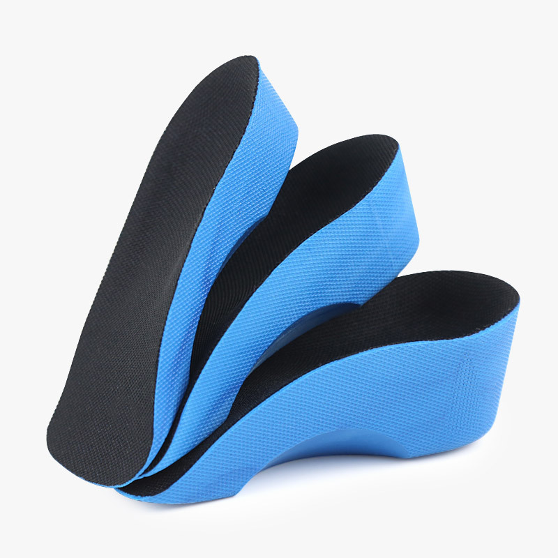 Invisible sports half insoles with hidden heel