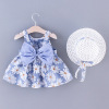 Summer cute dress with sleeves with bow sleevless, Korean style, children's clothing, floral print