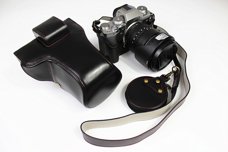 (2개) FUJI X-T4 휴대용 카메라 가방 가죽 케이스 XT4 보호 커버 XT4 쉘에 적합