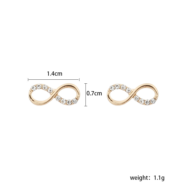 retro rhinestone 8 word earrings