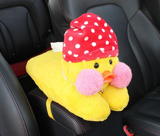 Car tissue box cartoon car plush tissue box creative armrest box chair back hanging tissue box car supplies