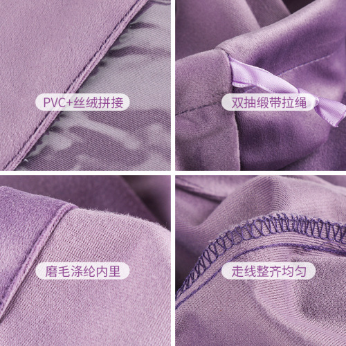 Packaging Dust Proof Bag High-Grade Silk Ribbon Drawstring Closure Fleece Fabric Shoe Hair Dryer Size Storage Bag Printed Logo