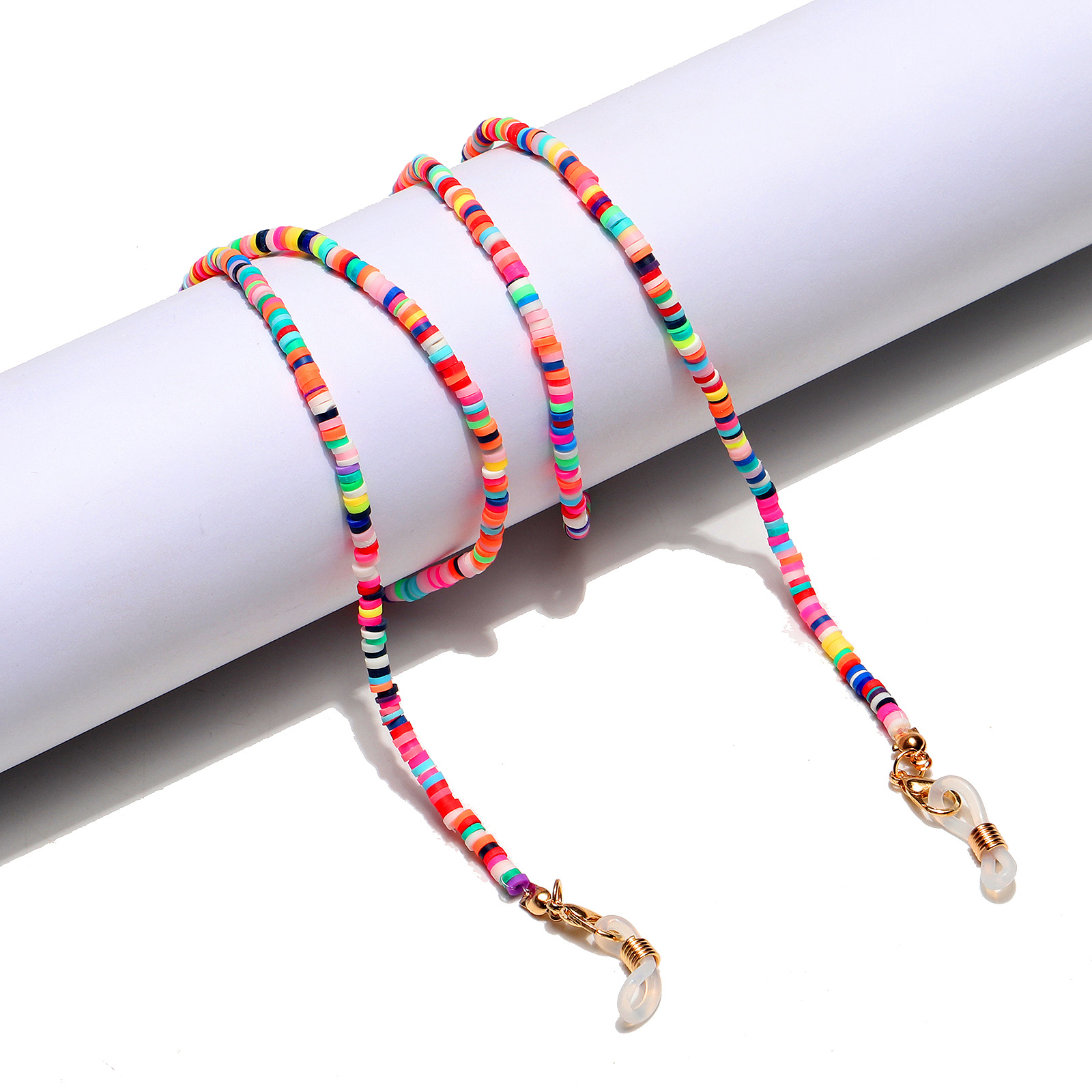11g Weight Metal Material White Color Fashion Multicolor Soft Ceramic Glasses Chain 6