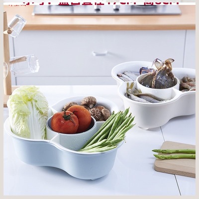 大號火鍋瀝水拼盤三角拼盤三角火鍋拼盤 雙層塑料瀝水籃廠家直銷