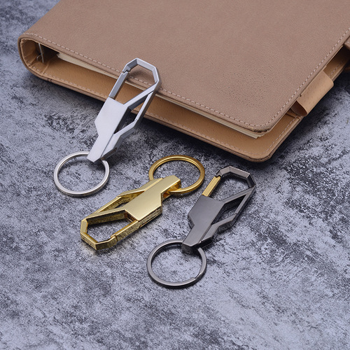 High-end men's car metal keychain, personalized and creative pendant, event gift waist buckle, can be engraved with laser LOGO