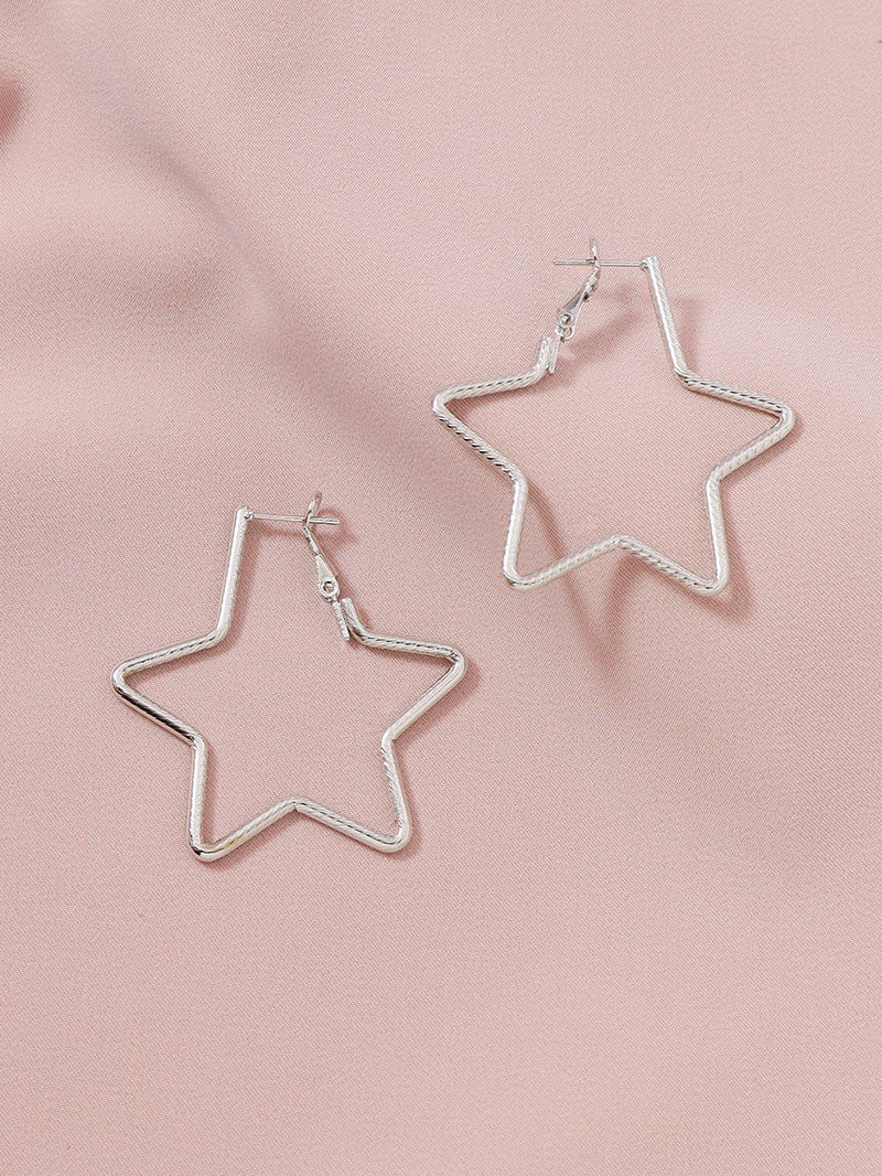 New Fashion Metal Five-pointed Star Hot-selling Alloy Earrings For Women display picture 2