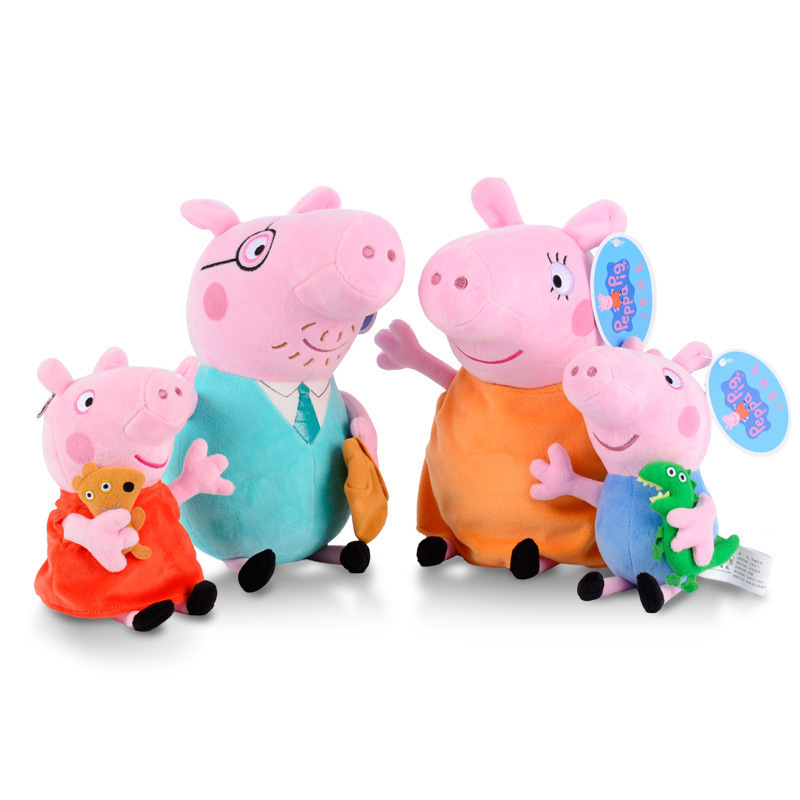 Peppa George family four plush toy doll...