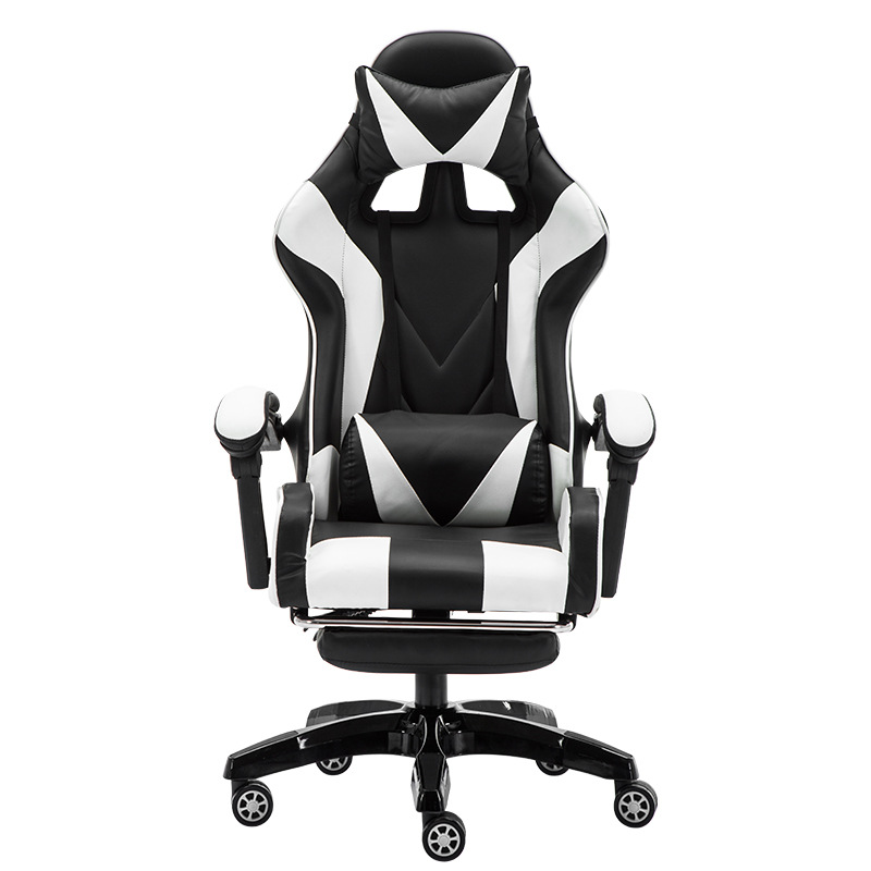 Черно-белый с подставкой для ног.