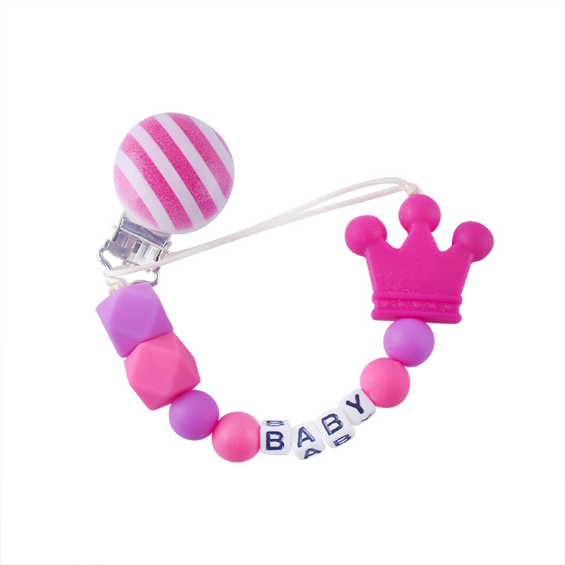 Estrella de cinco puntas bebé silicona chupete cadena clip bebé dientes molienda cadena anti-gota cadena chupete clip