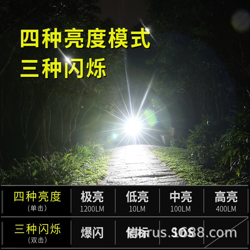 凯瑞兹ST15R 强光铝合金手电筒LED远射长续航家用户外骑行USB充电