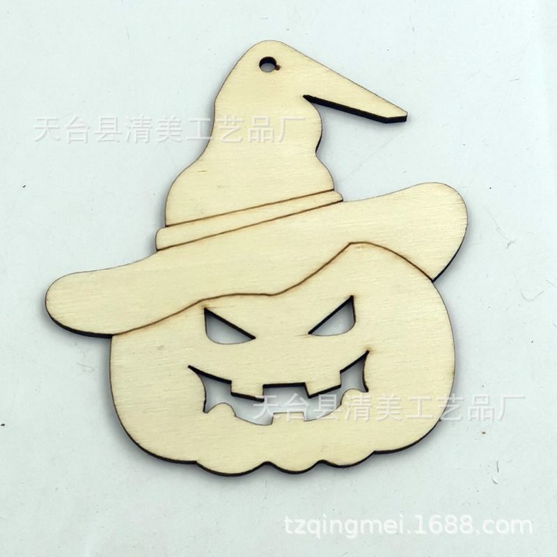 Madera Halloween madera botones decorativos Ghost Festival madera chips 10 unidades un paquete