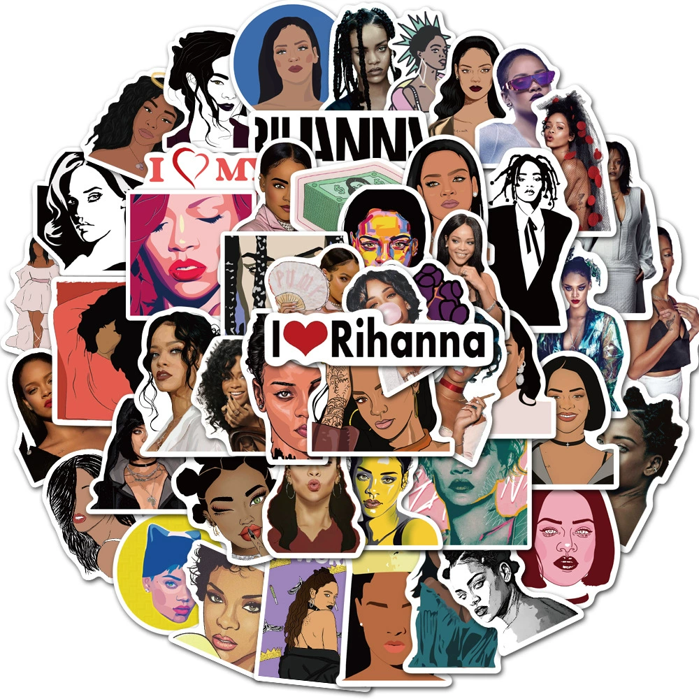 50 шт. Американская певица Рианна багажные наклейки шлем ноутбук водонепроницаемые граффити наклейки