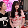 2020 summer new pattern Star Zheng Shuang live broadcast Same item ins letter Pink pure cotton Short sleeved On behalf of