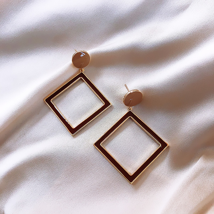 Korean Retro  Square  Simple  Earrings display picture 3