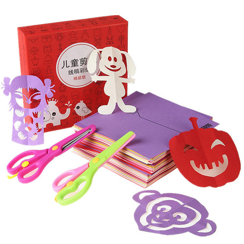 Kindergarten Fun Paper-cutting Book Children's Handmade 3-6 Years Old Baby Colored Paper Educational Collection DIY Origami Making Materials