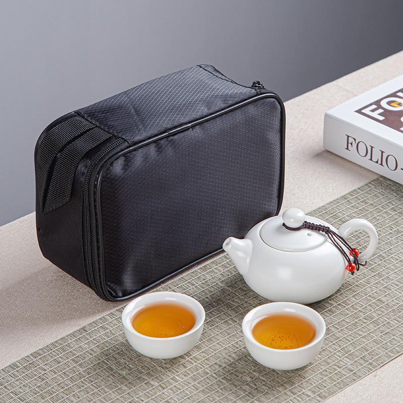 Portable Bag Travel Kung Fu Tea Set Ceramic Xi Shi Pot One Pot Two Cups Four Cup Set Creative Gift Gift Gift