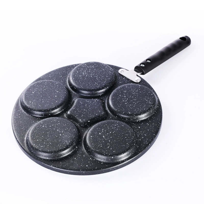 Сковорода Mai Fanshi 5 Confucius Pan Pan Polyn Breakfast Pot Frying Dumpling Pot Egg Burger Form Mold Dumpling Pot 5-hole Egg Gripper