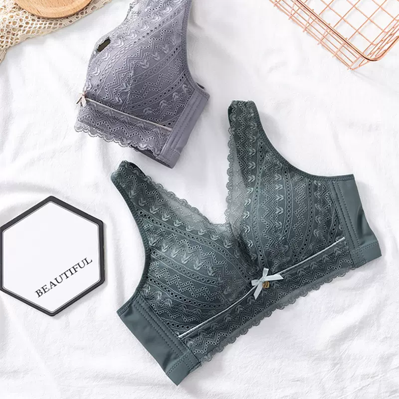 小胸聚拢调整型文胸舒适收副乳防下垂性感内衣无钢圈背心式胸罩女