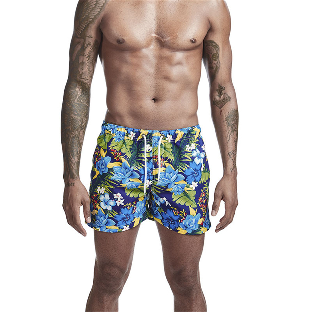 Popular Men's European And American Printed Three-point Beach Shorts Nordic Style Fashion Casual Surf Shorts For Men
