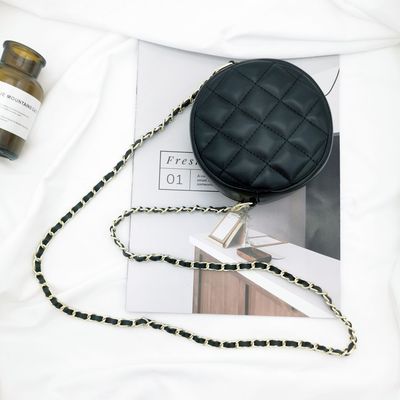 儿童包包2021款潮韩版百搭菱格包包单肩斜挎淑女链条包小圆包