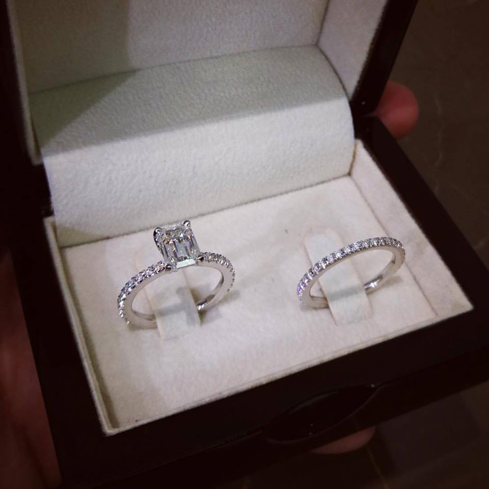 Exquisites Damen Ring Set Mit Quadratischem Kristall Für Schmuck_voghion.com