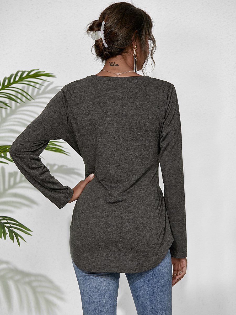 round neck pullover long sleeve top NSAL10208