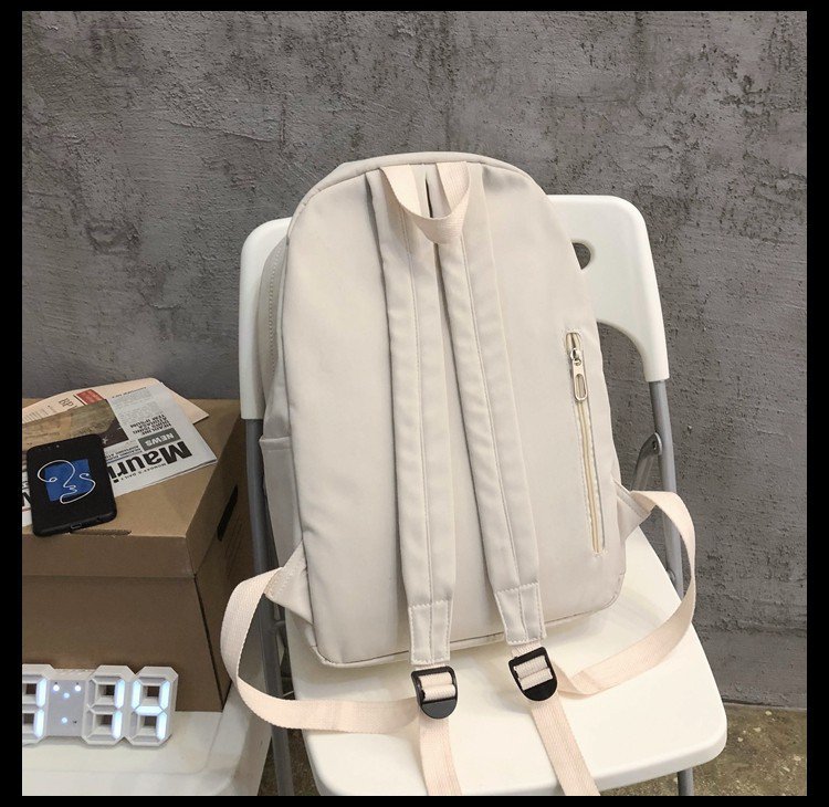 Schoolbag New Korean Fashion Campus Large Capacity Solid Color Backpack Simple Backpack Wholesale Nihaojewelry display picture 22