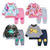 Newborn Sweater suit girl spring and autumn leisure time jacket baby trousers Boy pure cotton Western style baby Two piece set