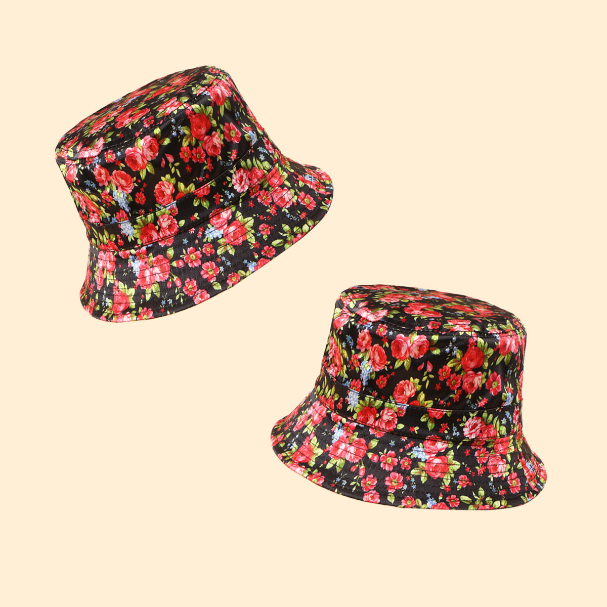 Hot Selling Retro Fashion Fisherman Hat Rose Flower Sun Hat Wholesale display picture 3
