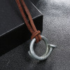 Retro beach accessory, men's leather long necklace, European style, simple and elegant design