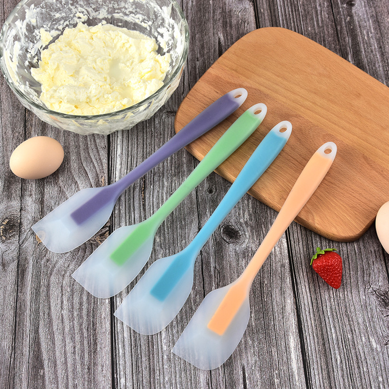 Cream silicone spatula transparent silicone spatula integrated cake scraper baking spatula cream spatula