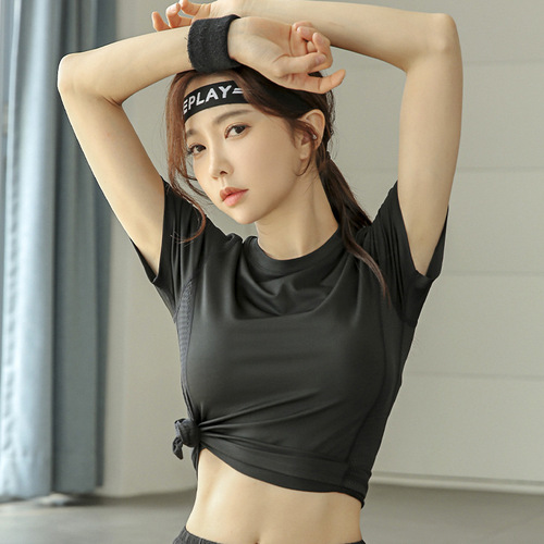  New Yoga Wear Summer Quick Dry Running Short Sleeve T-Shirt Internet Famous Fitness Wear Sports Women's Top 