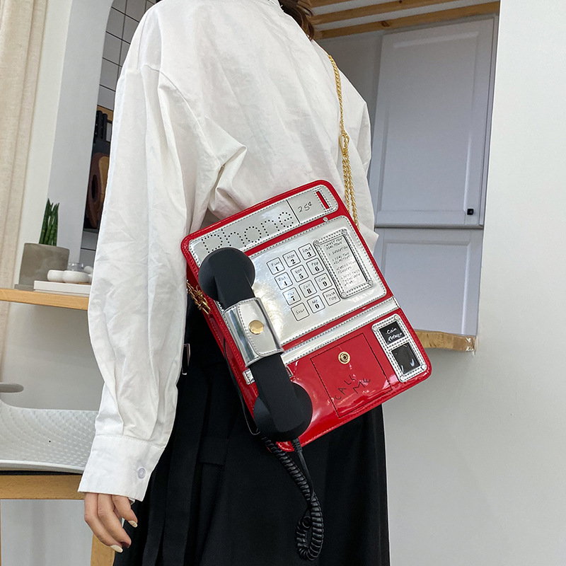 Fashion  New Creative Digital Telephone Messenger Bag Spoof Fun Can Answer The Phone Receiver Bag Nihaojewelry Wholesale display picture 3