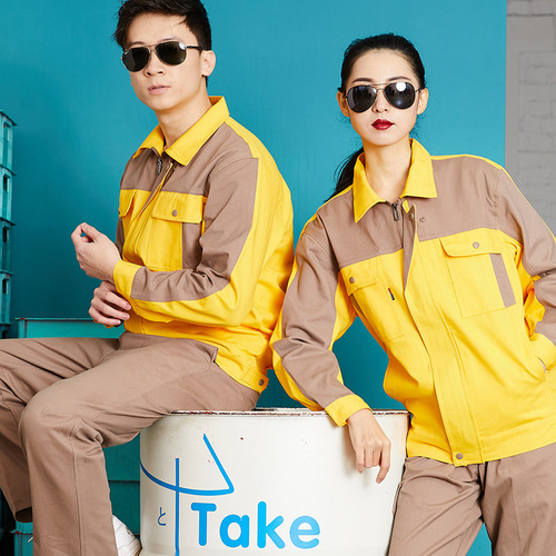 Workwear set, spring and autumn clothing, logistics welding uniform, pure cotton, anti-scald workwear, custom workshop uniform