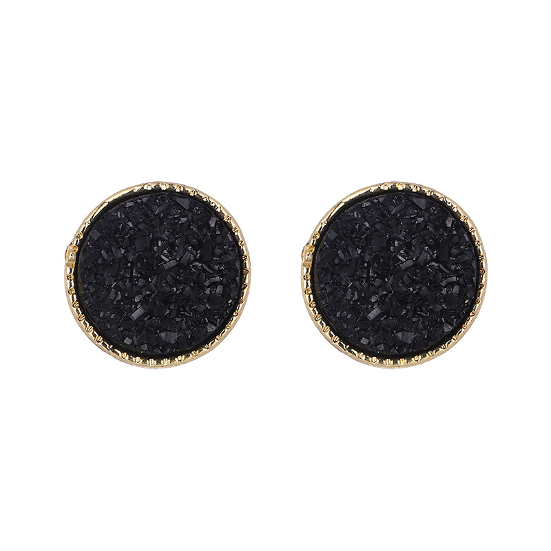 1 Paire Style Simple Rond Placage Alliage Boucles D'oreilles display picture 3