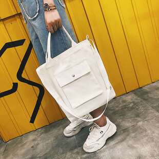 Canvas Bag Girl's 2020 New Arrival Shoulder White College Student School Bag for Class Japanese Style All-match Crossbody Handbag