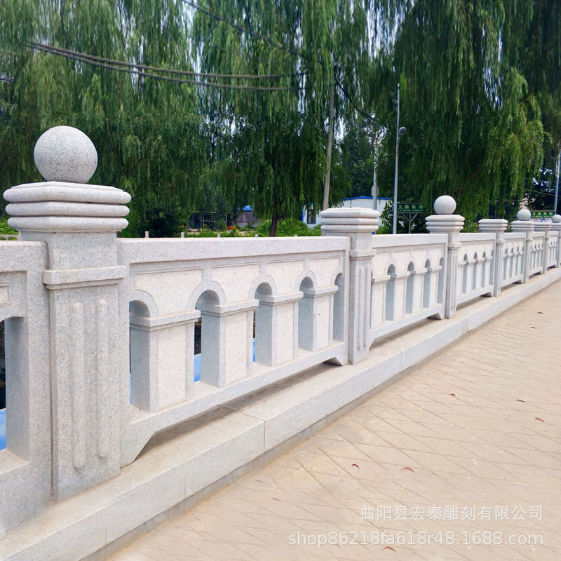 石雕栏杆栏板旗台石栏杆大理石围栏景区河道汉白玉栏板石浮雕-阿里巴巴