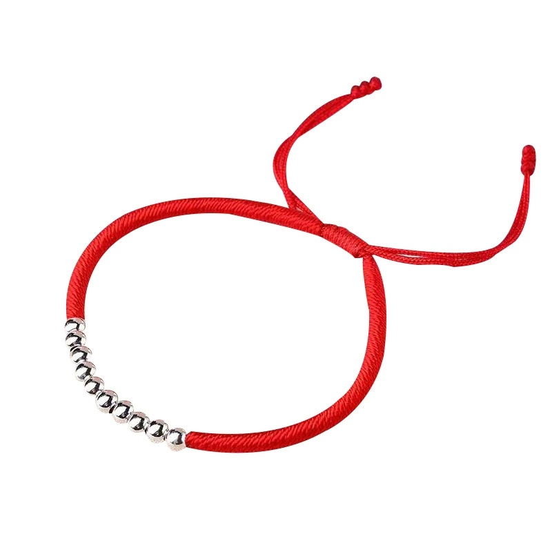 П Birthday charm, red rope bracelet, silver bracelet handmade, one bead bracelet, silver 925 sample, wholesale