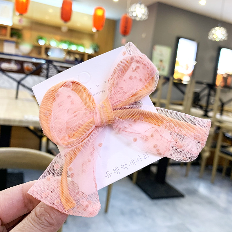 Korean Lace Princess Style Bow Hair Clip Cute Child Duckbill Clip Hair Clip Girl Hair Clip display picture 8