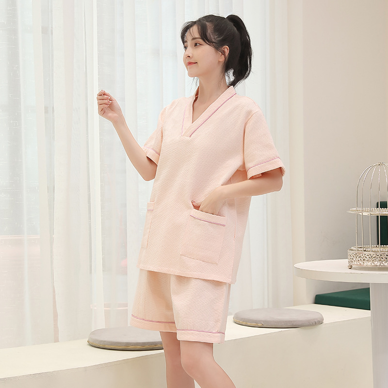 男女华夫格家居服汗蒸服浴服酒店洗浴套装SPA会馆服装|ms