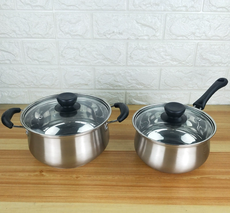 Горшок для супа с двумя ушами из материала 304, сковорода для молока с одной ручкой, Подарочный горшок, двухслойный пароварка