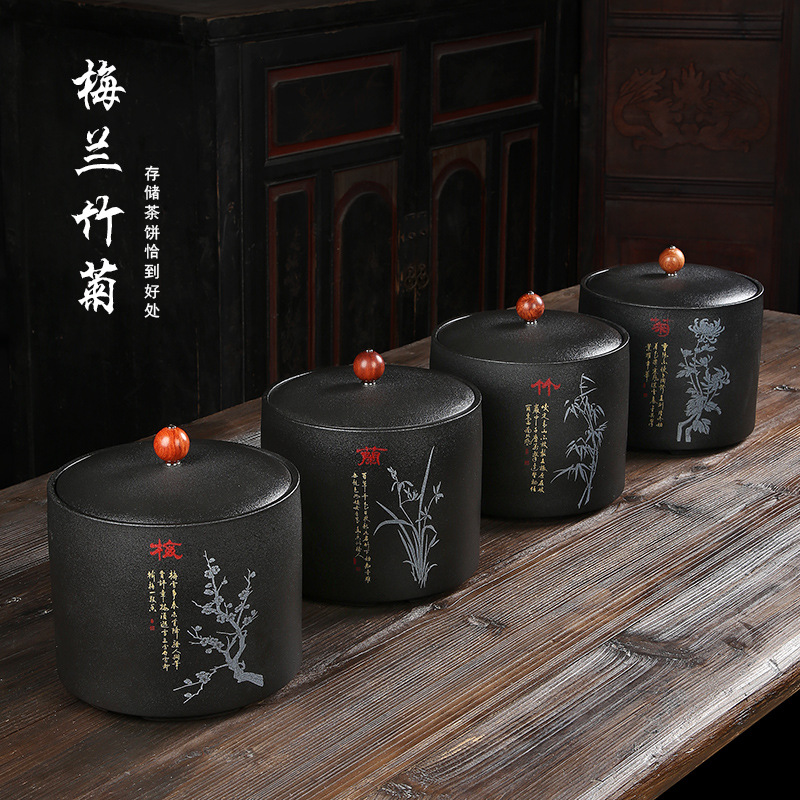 Tea pot ceramics Canister Large Storage tank household Lu Po Tea packing Gift box Gift box customized