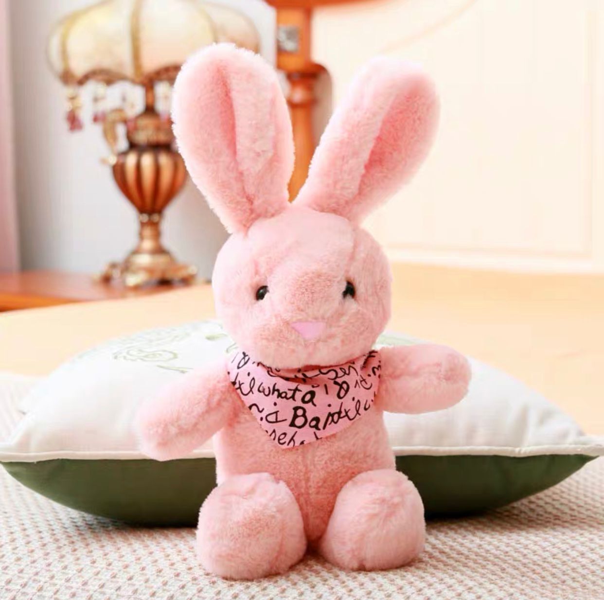 Vestidor de conejo de peluche de juguete bufanda conejo muñeca almohada para dormir agarrar máquina muñeca regalo de boda