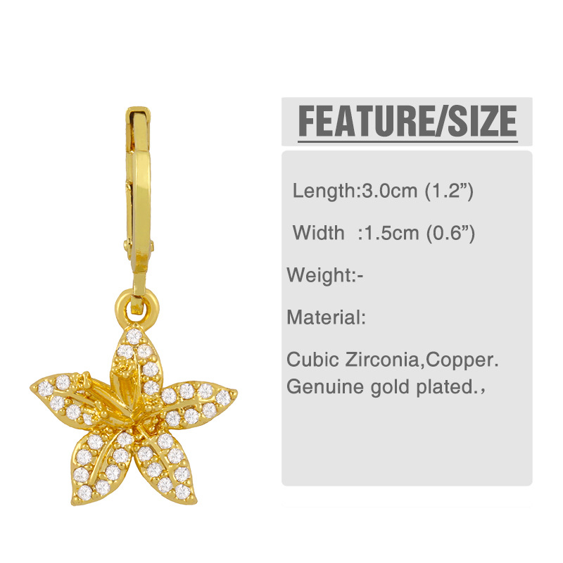 Diamond-studded Flower Earrings display picture 2