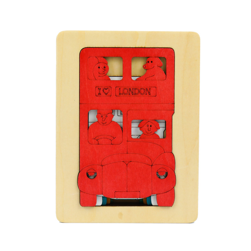 Rompecabezas de animales de madera para niños rompecabezas creativo educación temprana juguete rompecabezas cognitivo