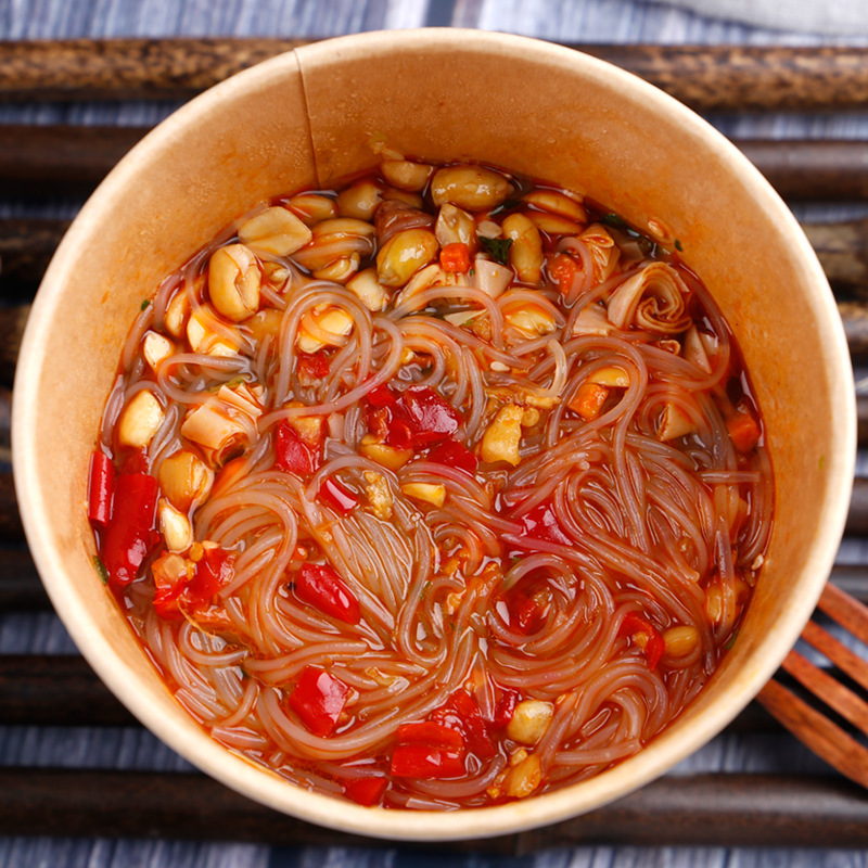 Hot and Sour Rice Noodles 112g*12 Drum Hunan Chongqing Fans Hot and sour Sweet potato flour A generation of fat