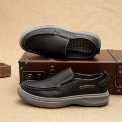 2020 Autumn New Men's Shoes Genuine Leather Casual Comfort Men's Leather Shoes Slip-On Soft Leather Shoes Factory Direct Sale