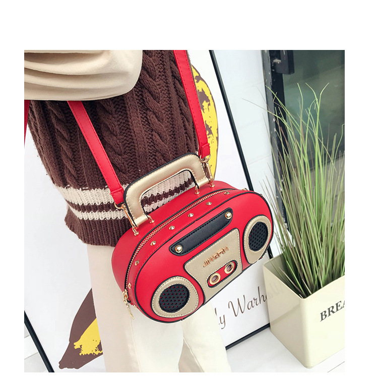 Polyester Lining Material Women's Large Pu Leather Radio Fashion Oval Zipper Crossbody Bag